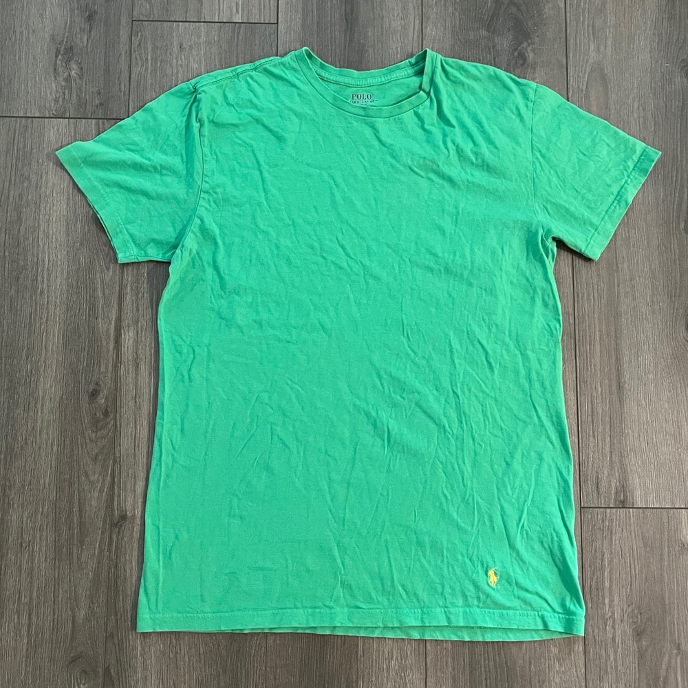 Polo Ralph Lauren Mens Classic Fit T-Shirt Green Yellow Pony Logo Size Large